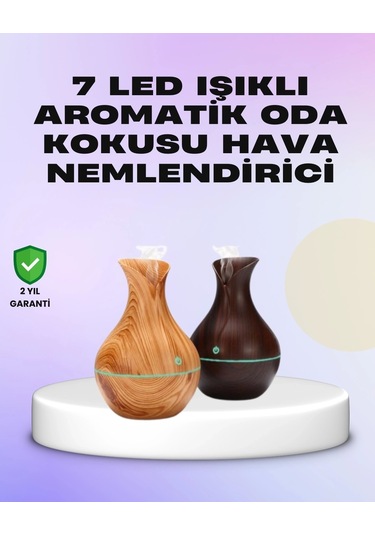 Ultrasonik Ahşap Desenli 130ml Aromaterapi Difüzör Ve Hava Nemlendirici