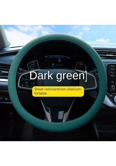 Çok Renkli Direksiyon Kılıfı Silikon Araba Elastik Eldiven Kılıfı Trend Araba Kılıfı Evrensel Koyu Yeşil