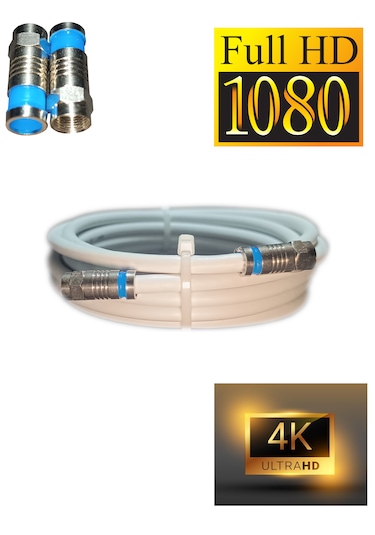 Rg6-u6 4k/full Hd/3d Saf Çelik 4metre F Konnektörlü Uydu Kablosu