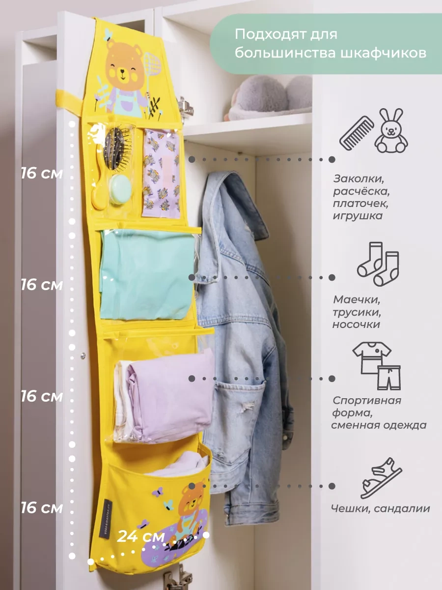 Vse Na Mestah Çocuk Odası Dolabı İçin Cep Cepli 120700760 Gri