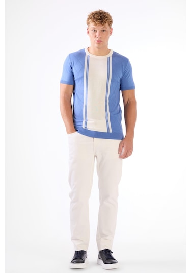 Dufy O Yaka Triko Tshirt Indigo