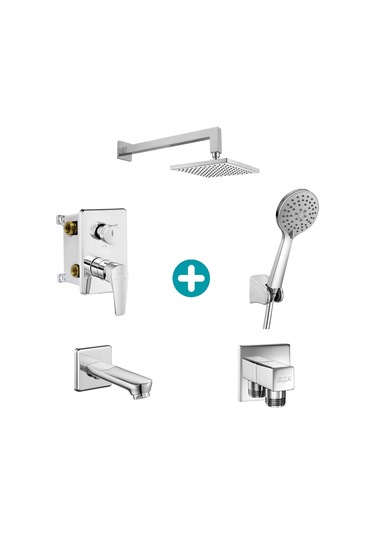 Eca Niobe Ankastre Gömme Banyo Bataryası Duş Seti Tüm Parçalar Dahil Krom