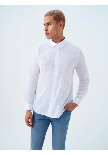Loft Regular Fit Beyaz Erkek Gömlek Lf2038874 Beyaz