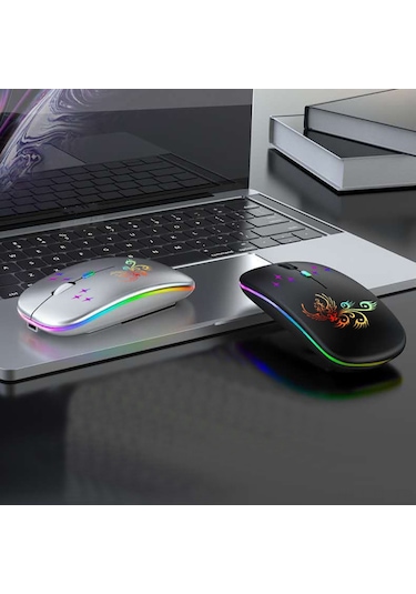 Lemestar Optik Kablosuz Sessiz Fare - 2.4g+bt3.0+bt5.2 Üç Mod, Ergonomik Tasarım, 500mah Şarj Edilebilir Pil, Beyaz Optik