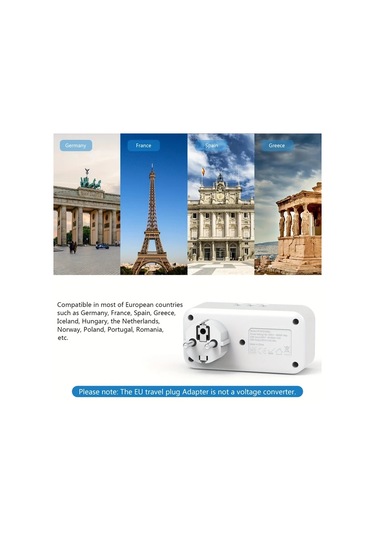 Honeybeeshop Yp10w Mscıen 3 Çıkışlı Avrupa Güç Adaptörü Aşırı Gerilim Korumalı 2 Usb Portlu Yangına Dayanıklı 250v 3250w Seyahat Ve Ofis Adaptörü