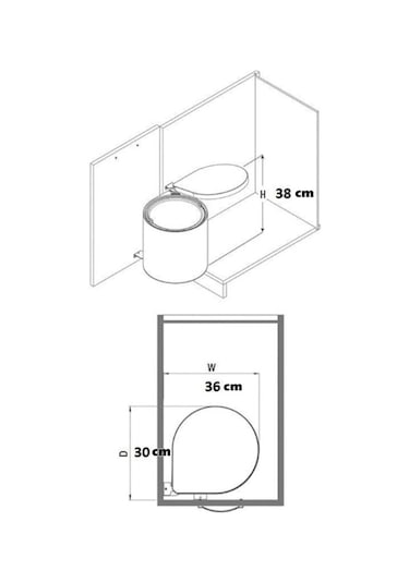 Starax S-2251 Paslanmaz Çöp Kovası Krom Dolap İçi 10 Litre-S2251G Krom