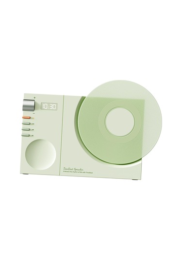 Suntek Vintage Plak Çalar Kablosuz Masa Hoparlörü Pille Yeşil