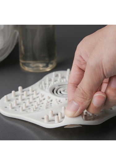 Lebıhmurah Bf581 Vantuzlu Yer Sifonu Kanalizasyon Saç Filtresi, Banyo Saçı Engelleme Önleyici, Evye Filtresi Beyaz