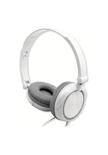 Oldfriend Beyaz Kablulu Kulaklık, Katlanır Bas Ve Mikrofonlu, 47.24 İnç Kablo, 3.55mm Jak