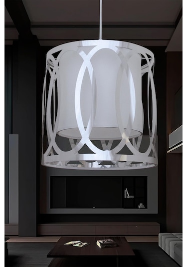 Çay Tekli Avize Gümüş - Beyaz