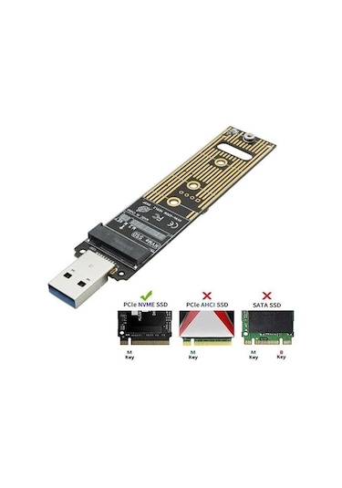4767 M.2 Nvme Ssd To Usb 3.0 Pci-e Express M-key Çevirici Dönüştürücü Adaptör Kutusu İçi