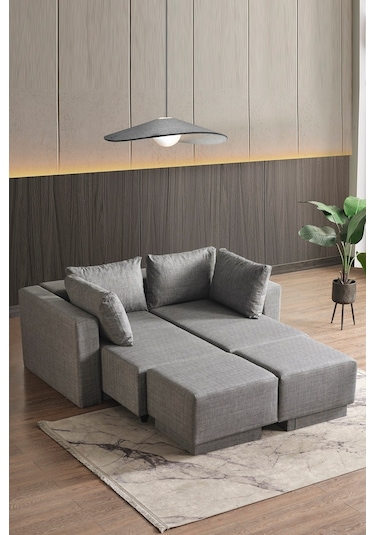 Kagu Corner Poly-l Köşe Takimi-kanepe-yatak-dinlenme Gri