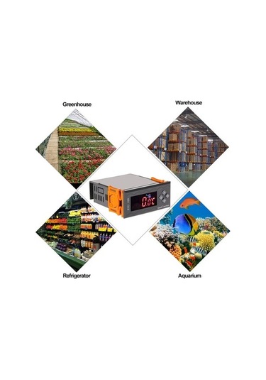 Flybuy L-amaçlı Ac110-240v Dijital Sıcaklık Termostatı, 2 Röle Ntc Sensör Ve Alarm, Led Ekran, Geniş Uygulama Alanı