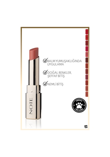 Note Cosmetique Iconic Sheer Lipstick Nemlendirici Parlak Ruj 206 Independent - Nude
