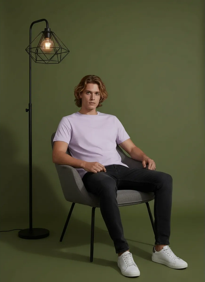 Uzcotton Lila Renkli Düz Tişört 26986165 Pembe