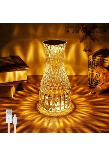 Buffer Sürahi Model Usb Şarjlı Kumandalı 16 Farklı Işık Modlu Masa Üstü Kristal Akrilik Lamba Led Çok Renkli