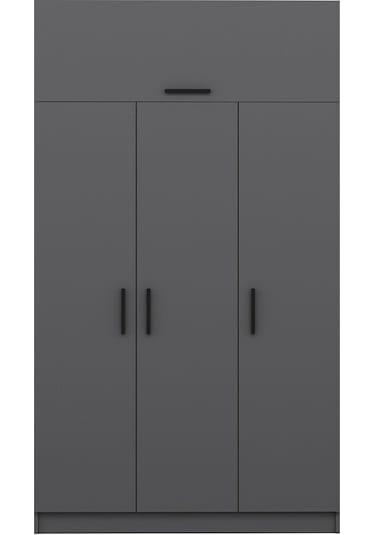 Minar Kale 3 Kapaklı 2 Çekmeceli Dolap Ve Yüklük Antrasit 235cm