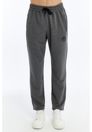 Axxel Erkek Gri Fermuar Cepli Düz Paça Eşofman Alt-p601 Gri