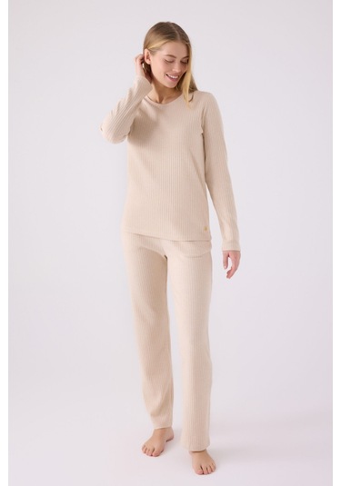 Pierre Cardin Kadın Krem Pijama Takımı Pc8908-s-v3 Krem