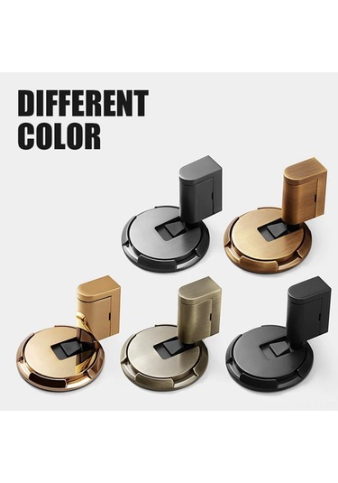 Teltree Zink Alyüminyum Zırhlı Rüzgar Dayanıklı Kapı Tutucu - Tek Basılışta Kilitle, Tekrar Basılışta Aç - Delme Yok Kurulum - 10-20mm Aralık Uyumlu - Gri Gri