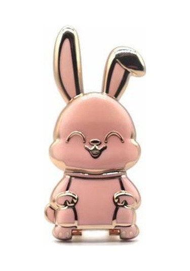 Elektroliz Telefon Montajı Pratik Düz Renk Aşınmaya Dayanıklı Sevimli Tavşan Mobil Stand Ev Tedarik Eller Serbest Pink