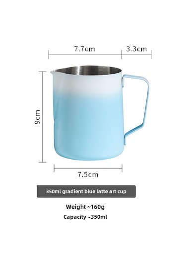 Geeroyoo 304 Paslanmaz Çelik Mutfak Kahve Aleti: Renkli Gradyan Uçlu 350ml Süt Köpük Kavanozu - Ev & Kafe Kullanıma Uygun Diğer