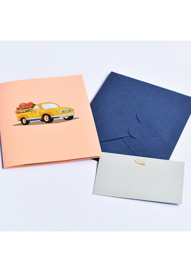 Shineyee 3d Pop-up Sevgi Kartı - Araba Desenli, Üniversal Renk, Paket İçeriği: Kart + Zarf, Özel Günler İçin Evlilik Yılı, Sevgililer Günü