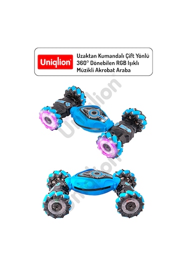 Uzaktan Kumandalı Çift Yönlü 360 Dönebilen Rgb Işıklı Akrobat Araba
