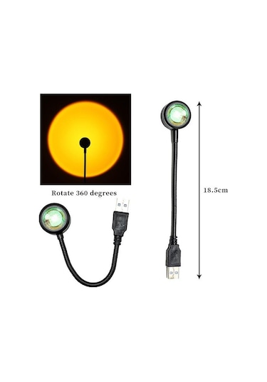 Sge Teknoloji Usb Led Gün Batımı Projektör Lambası Fotoğraf Çekim Işığı Dekoratif Işık