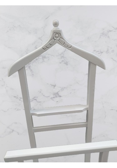 Dilsiz Uşak Çift Tepeli Havlulu Model Parlak Beyaz Lake Askılık A Beyaz