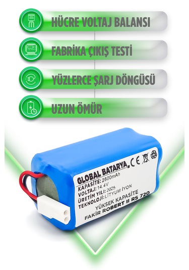 Fakir Robert Iı Rs 720 Batarya 2600mah Yüksek Kapasite