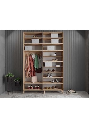 Panama Sürgülü Yüklüklü Portmanto Vestiyer Ayakkabılık M 140 Cm