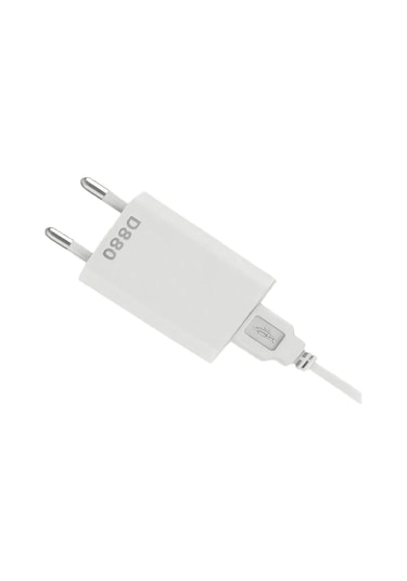 D880 5w Usb Şarj Aleti 2in1 Kablolu Ev Tipi Adaptör Telefon Şarj Cihazı
