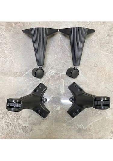 Tekerlekli Sehpa Masa Ayağı, Akıllı Sehpa Ayağı, Sihirli Sehpa Ayağı Siyah 4 Adet 360 Derece 20 Cm T