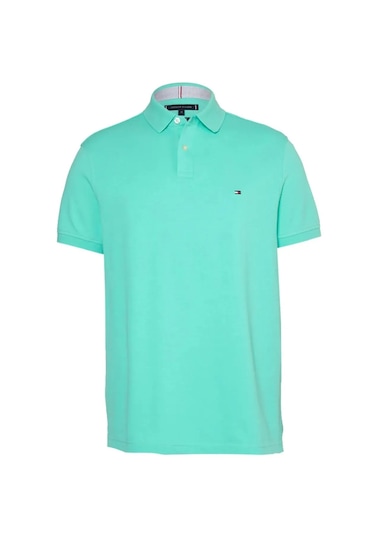 Tommy Hilfiger Polo Yaka Pike Erkek T-shirt Turkuaz