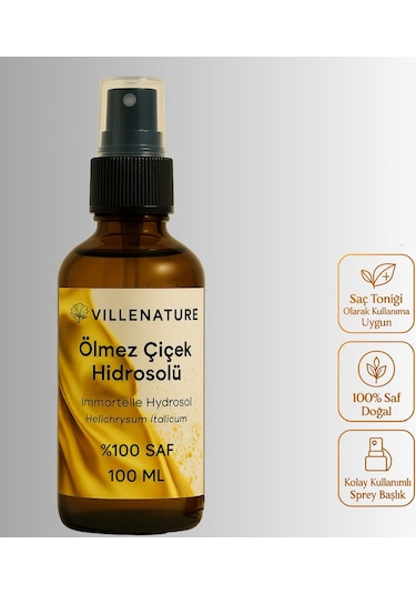 Villenature Ölmez Çiçek Hidrosolü Immortelle Hydrosol Helichrysum Italicum 100 ML
