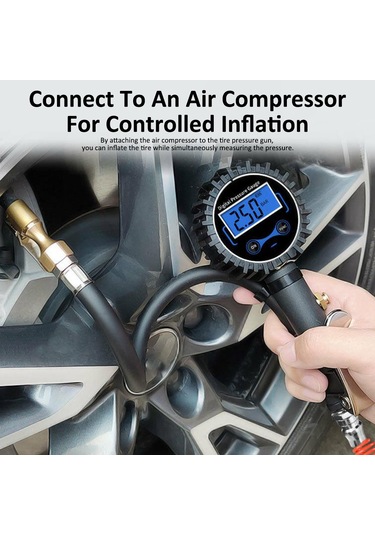 Kosona Dijital Lastik Basınç Ölçer, 0.1 Psı Hassasiyetli, 4 Ölçüm Birimi, Led Ekran, 2 Adet Aaa Pil Dahil