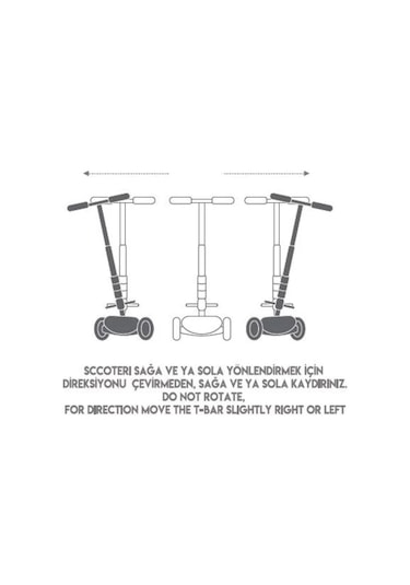 Kırmızı 3 Tekerlekli Işıklı Scooter Kırmızı