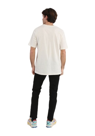 Jack & Jones Pin 12249605 Logo Baskılı Erkek Tişört Beyaz