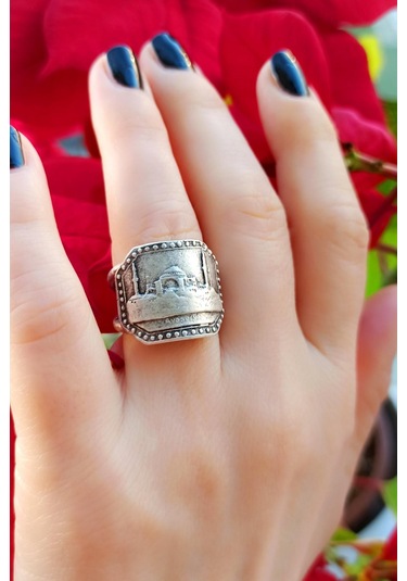 Ayasofya Hagia Sophia Şekilli Kadın Yüzük Gümüş Kaplama Ayarlanabilir El Yapımı Kadın Yüzük