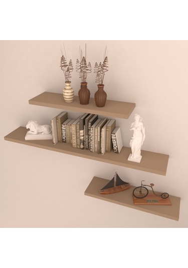 Rafkestir 3 Lü Raf Set ( 90 - 50 - 40 ) Cappicino