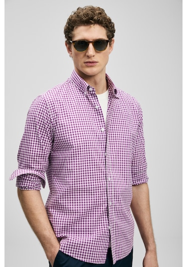 Lufian Marco Erkek Basic Gömlek Regular Fit Mor Mor 111010653100850 Mor