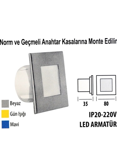 Led Armatür 3 Renk Seçenekli Krd01 Ip20 - 220V