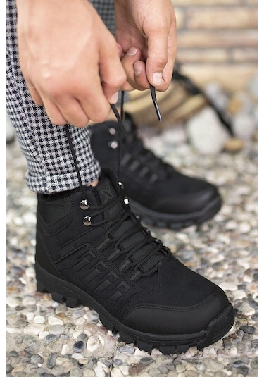 X-Step X6 Siyah Termal Kürklü Kışlık Erkek Bot Ayakkabı