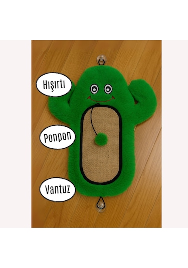 Miyav Kedi Tırmalama Matı Peluş Kaktüs Oyuncak