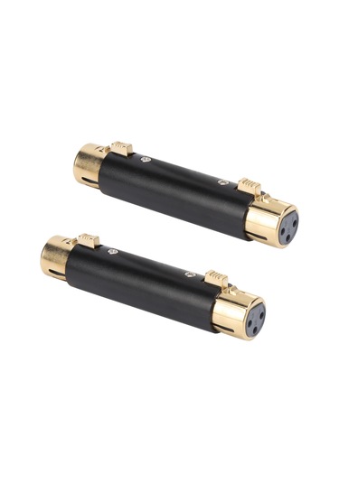 2 Adet Xlr Dişi - 3 Pinli Mikrofon Kablosu Adaptörü Altın Kaplama Çinko Alaşımlı Ses Dönüştürücü
