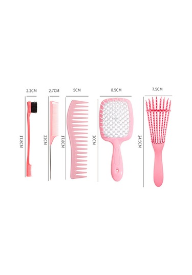 Suofeng 5'li Saç Bakım Seti - Kıvırcık/düz/ıslak/kuru Saçlar İçin Çok Amaçlı Taraklar