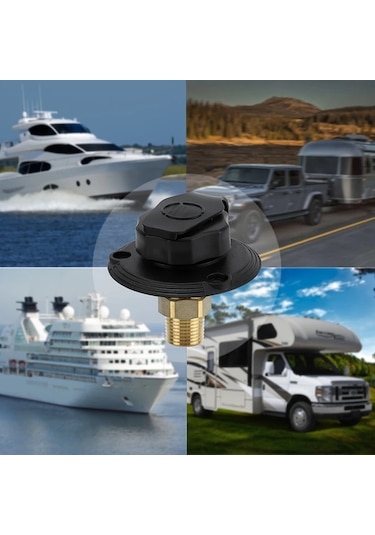 Xuweiwei Black 1 Set Rv Tatlı Su Girişi Çek Valfli Pirinç Bağlantı 3/4 Nh Dişi 1/2 Npt Erkek Flanj Karavan Tekne