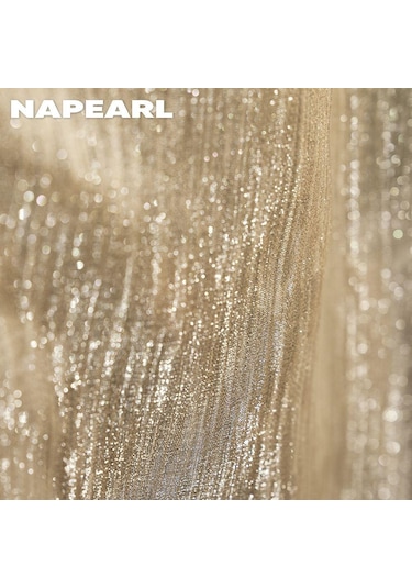 Altın 1 Pc Napearl Fransız Yaldızlı Tül Perde Rüya Gibi High-end Perde Işık Lüks Oturma Odası W100cm X L130cm Altın