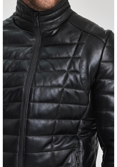 Dennis Siyah Deri Mont 001